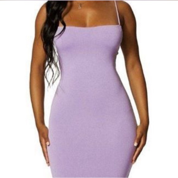 NAKED WARDROBE Get in Line Sleeveless BodyCon Mini Dress Purple Women’s 2X - Picture 3 of 8